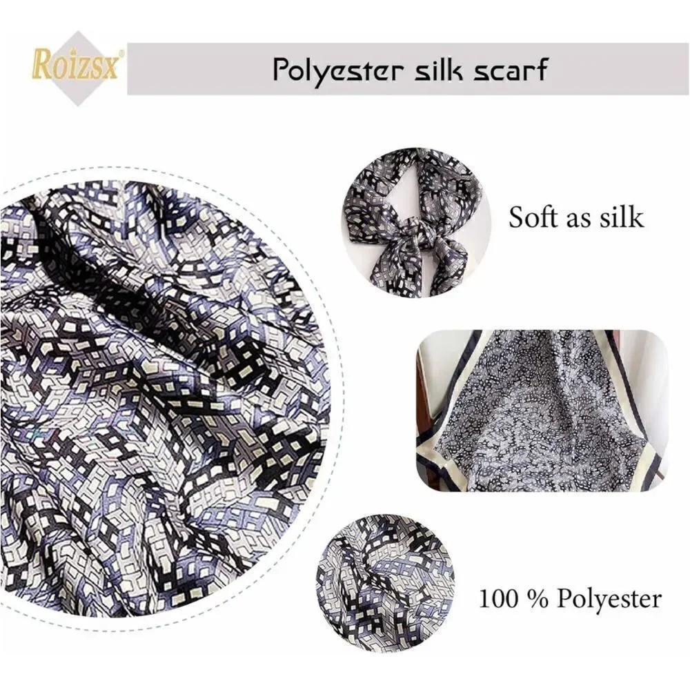 Blue H Print Silky Scarf